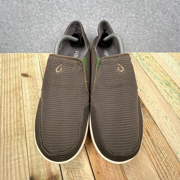 Olukai Nohea Mesh Loafers Mens Sz 9 Mustang Lime Peel Brown Slip On Casual Shoes main image 6